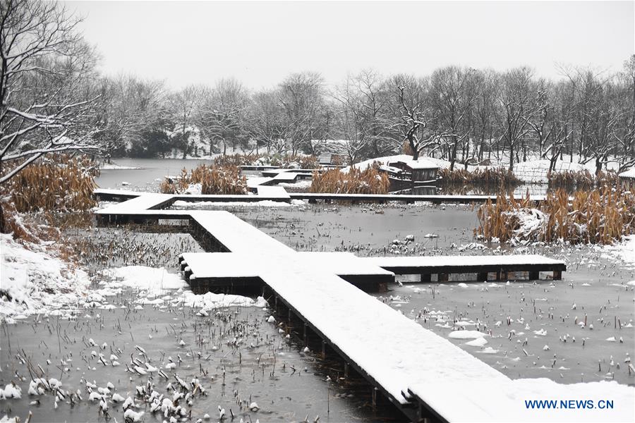 CHINA-HANGZHOU-XIXI WETLAND-SNOWFALL (CN)