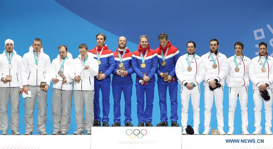 (SP)OLY-SOUTH KOREA-PYEONGCHANG-CROSS-COUNTRY SKIING-MEN'S 4x10KM RELAY-MEDAL CEREMONY