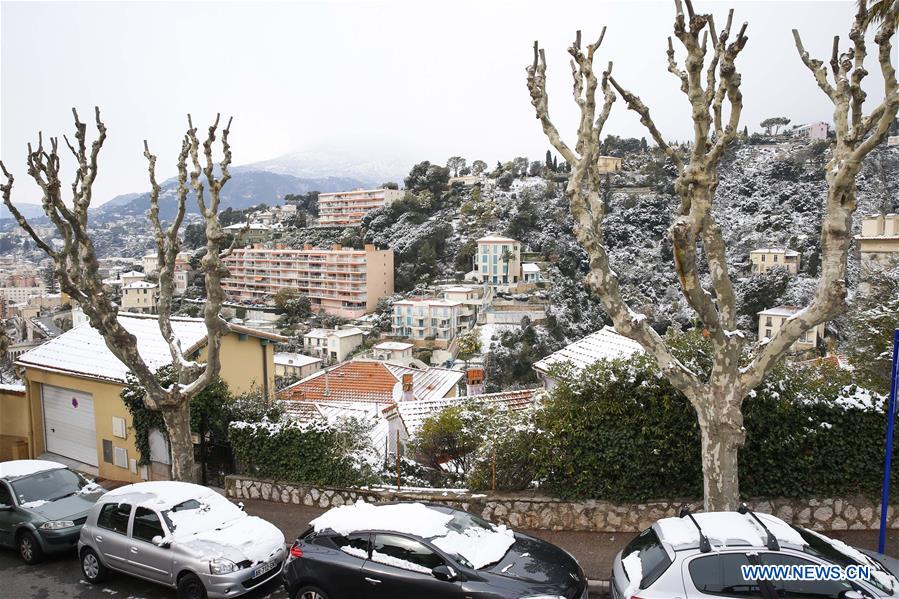 FRANCE-MENTON-WEATHER-SNOW