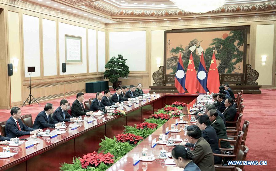 CHINA-BEIJING-XI JINPING-LAOS-BOUNNHANG VORACHIT-TALKS (CN)