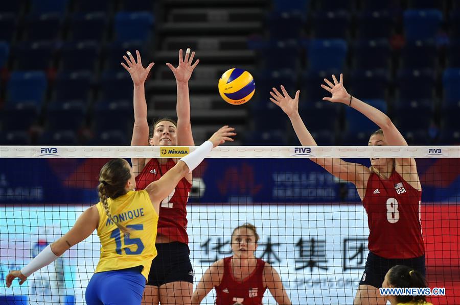 (SP)CHINA-JIANGMEN-FIVB VOLLEYBALL NATIONS LEAGUE 2018-WOMEN-USA VS BRAZIL (CN)