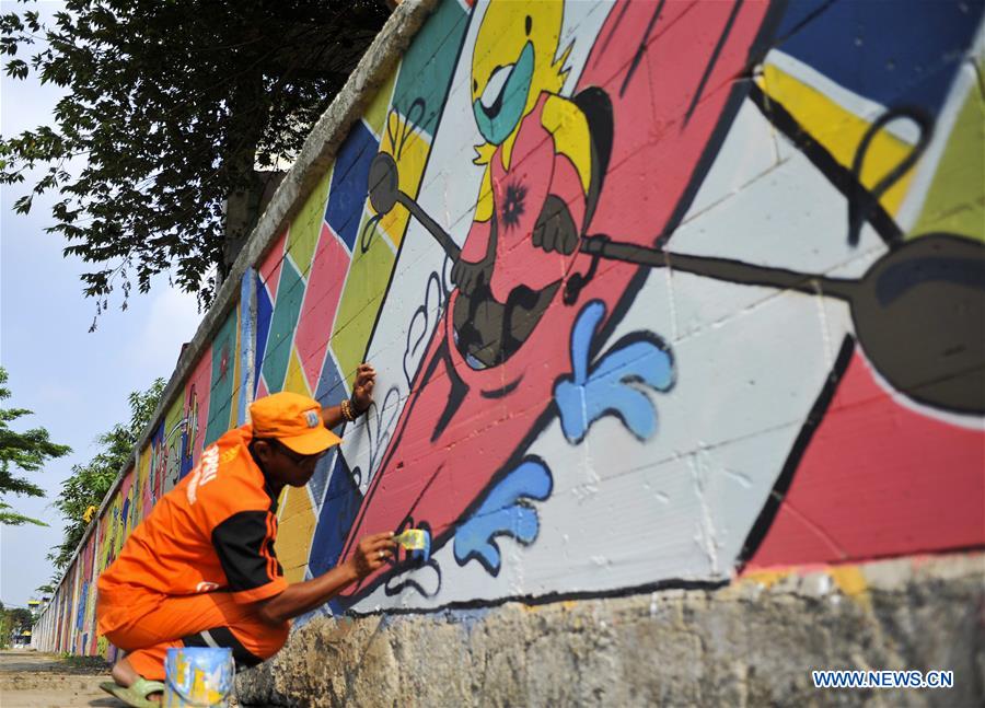 (SP)INDONESIA-JAKARTA-ASIAN GAMES-GRAFFITI