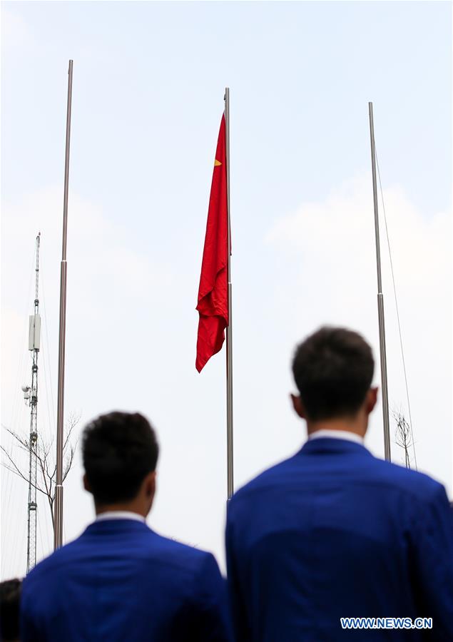 (SP)INDONESIA-JAKARTA-ASIAN GAMES-CHINESE DELEGATION-FLAG-RAISING CEREMONY