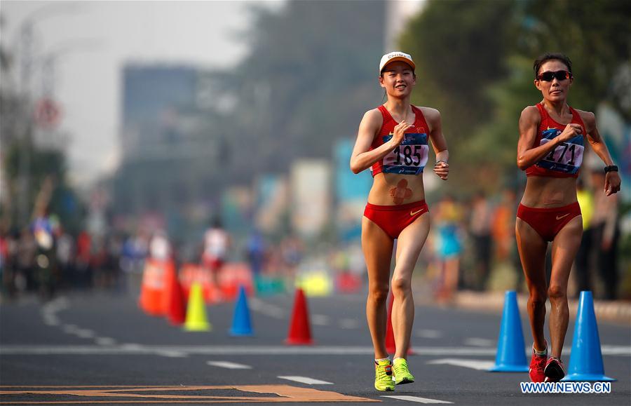 (SP)INDONESIA-JAKARTA-ASIAN GAMES-ATHLETICS-WOMEN'S 20KM WALK