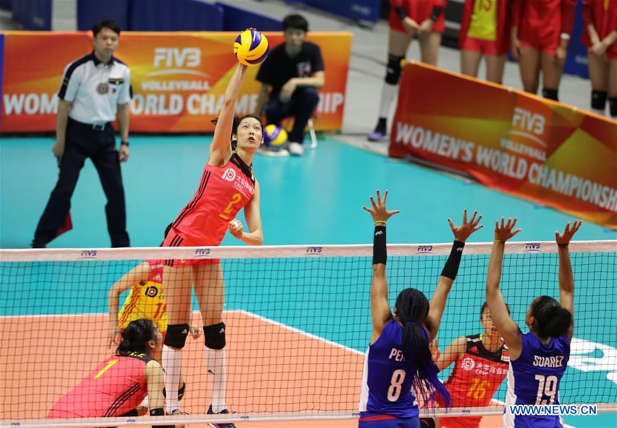 (SP)JAPAN-SAPPORO-VOLLEYBALL-WOMEN'S WORLD CHAMPIONSHIP-CHINA VS CUBA