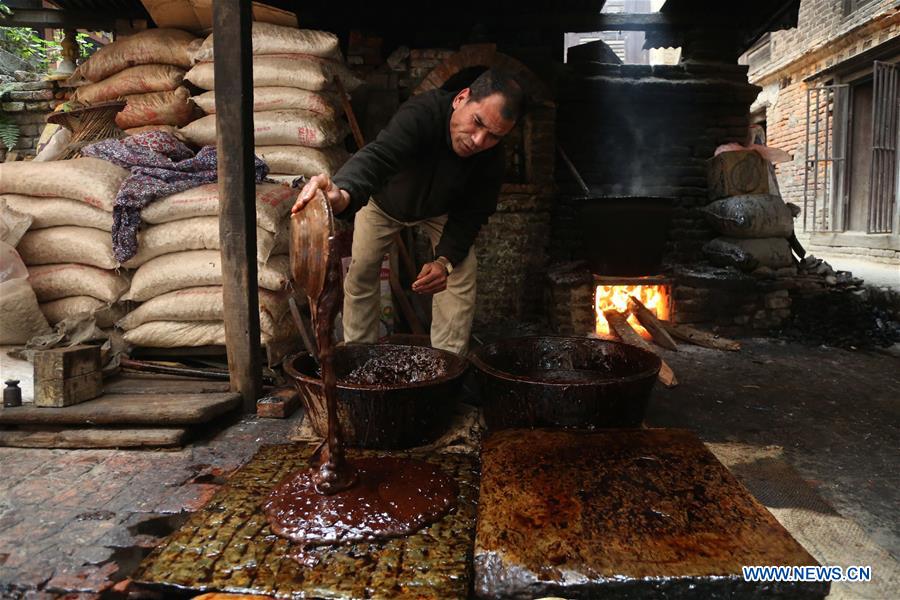 NEPAL-LALITPUR-MAGHE SANKRANTI FESTIVAL-MOLASSES