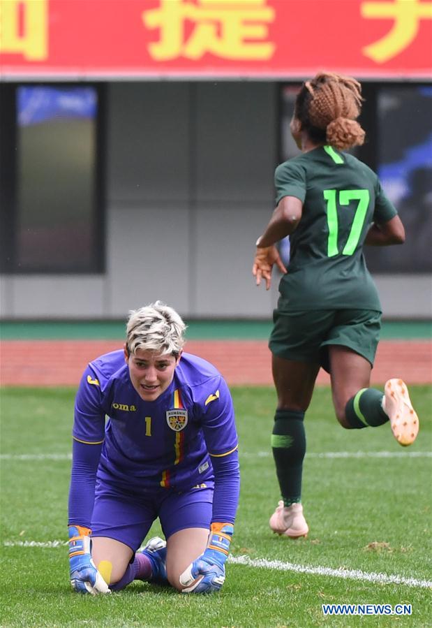 (SP)CHINA-WUHUA-FOOTBALL-WOMEN-ROMANIA VS NIGERIA