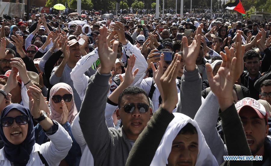 MOROCCO-RABAT-MARCH-FREE EDUCATION