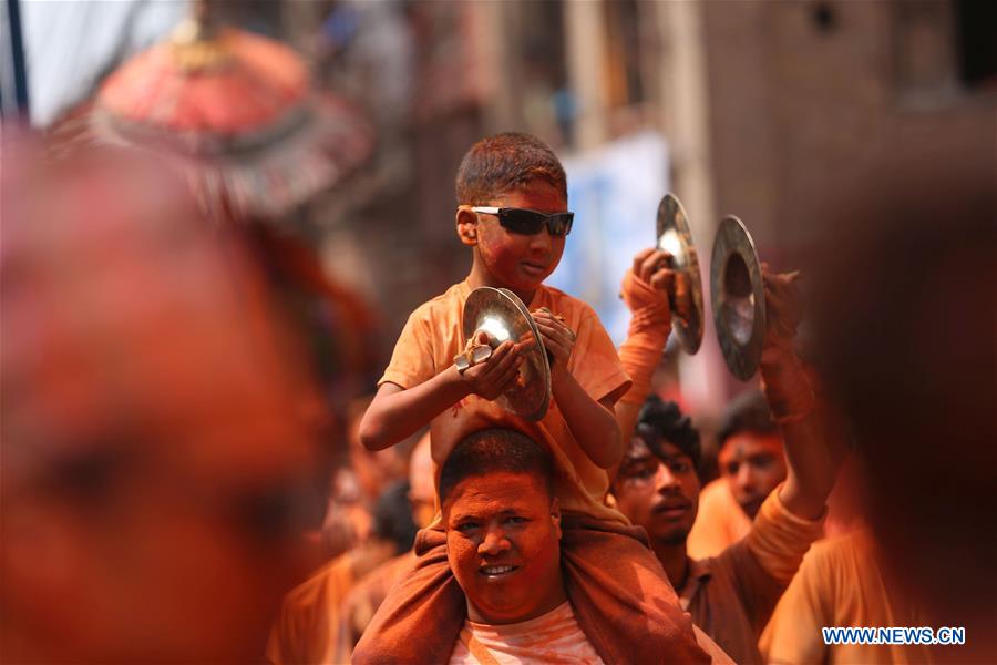 NEPAL-BHAKTAPUR-SINDHOOR JATRA FESTIVAL