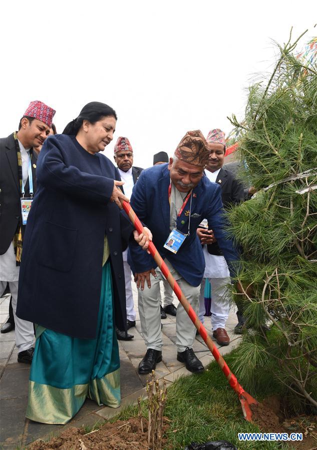 (EXPO 2019)CHINA-BEIJING-HORTICULTURAL EXPO-NEPAL GARDEN-BHANDARI-VISIT (CN)