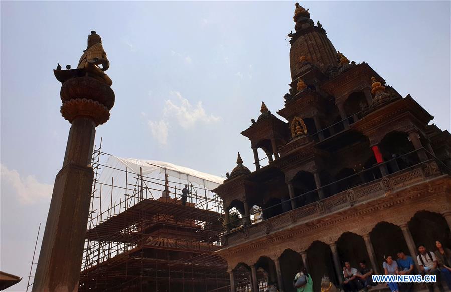 NEPAL-LALITPUR-PATAN DURBAR SQUARE-RECONSTRUCTION