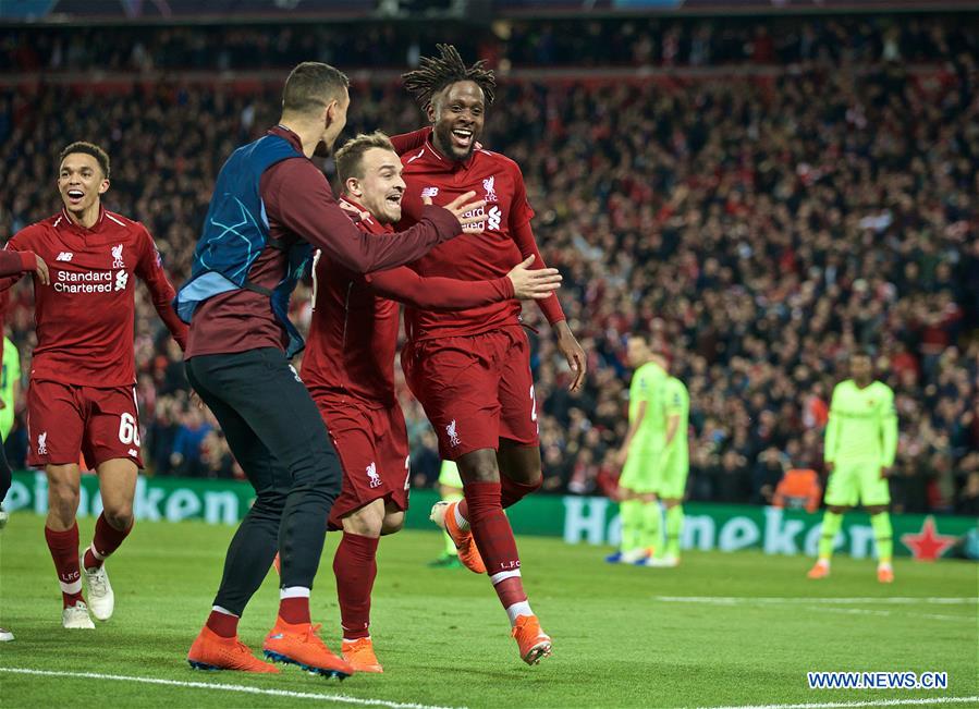 (SP)BRITAIN-LIVERPOOL-FOOTBALL-UEFA CHAMPIONS LEAGUE-LIVERPOOL VS FC BARCELONA