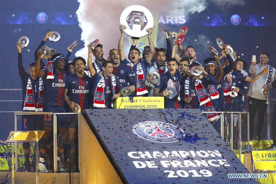 (SP)FRANCE-PARIS-FOOTBALL-FRENCH L1-CHAMPION-CELEBRATION-PSG