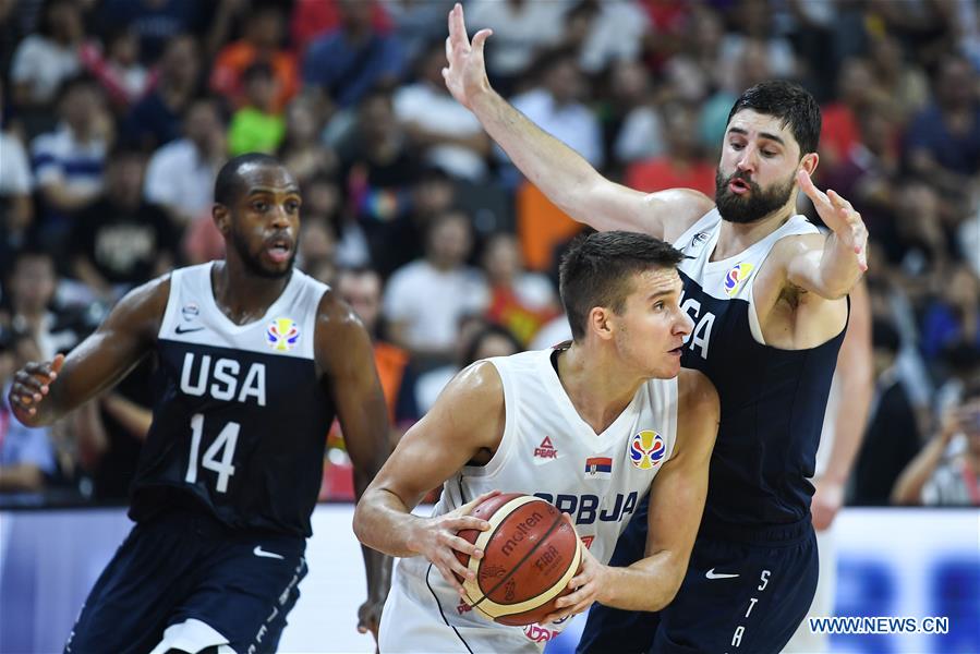 (SP)CHINA-DONGGUAN-BASKETBALL-FIBA WORLD CUP-CLASSIFICAITON GAMES 5-8-THE UNITED STATES VS SERBIA(CN)