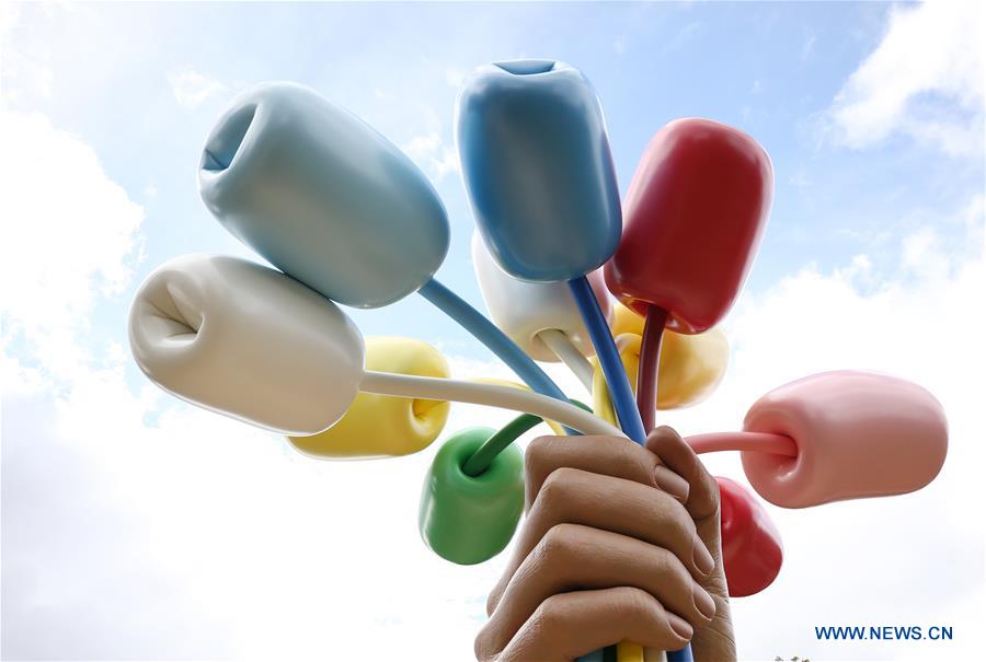 FRANCE-PARIS-SCULPTURE-BOUQUET OF TULIPS