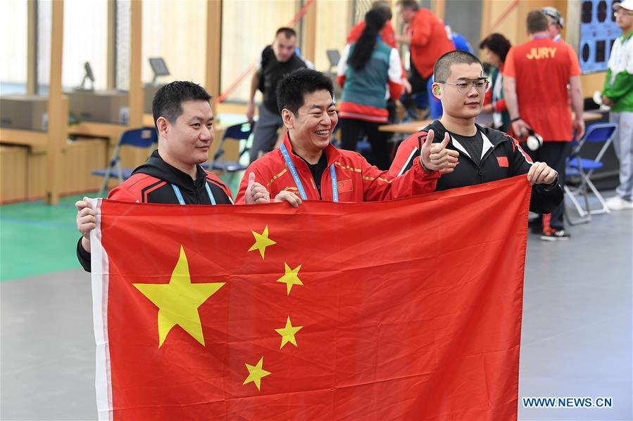 (SP)CHINA-WUHAN-7TH MILITARY WORLD GAMES-SHOOTING-MEN'S 25M MILITARY RAPID FIRE PISTOL-TEAM