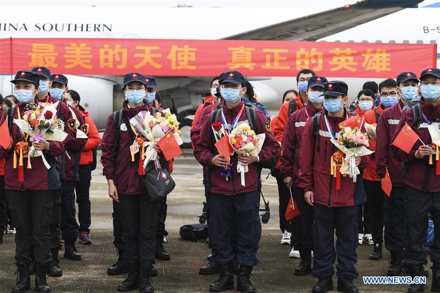 CHINA-GUANGXI-COVID-19-MEDICS-RETURN HOME-ARRIVAL (CN)