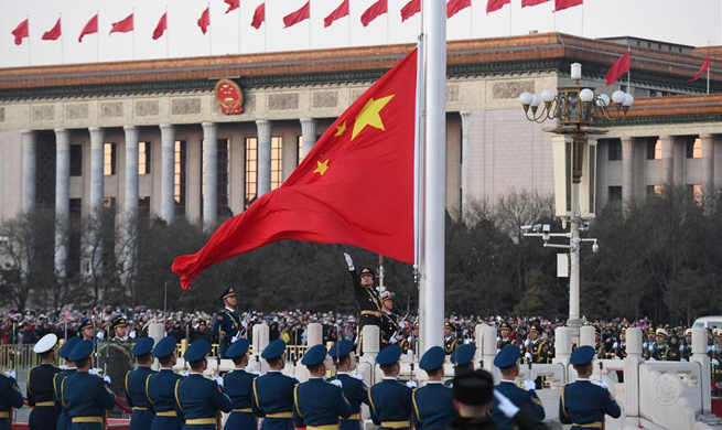 PLA takes over flag-raising duty at Tian'anmen Square on New Year's Day