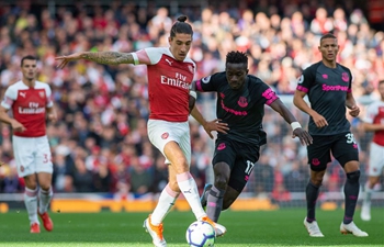 Arsenal beats Everton during English Premier League match in London