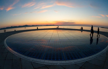 Sunset scenery in Zadar, Croatia