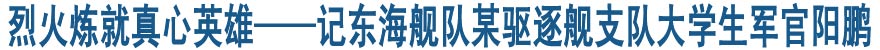 烈火煉就真心英雄——記東海艦隊(duì)某驅(qū)逐艦支隊(duì)大學(xué)生軍官陽鵬